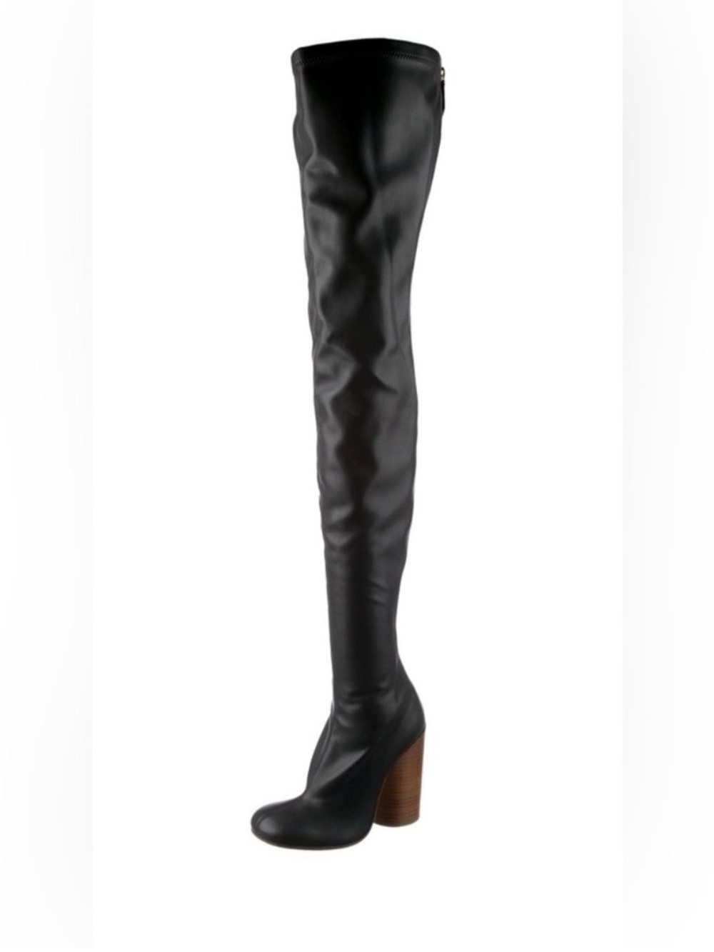 Burberry Thames Zip Up Over The Knee Faux Leather Boots Size 37 - Picture 5 of 10